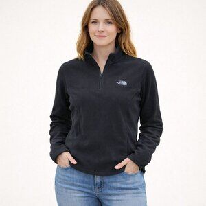 North Face 1/4 Zip Women's Black Fleece Jacket - Size L